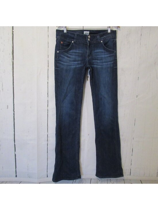 Hudson Jeans Denim - Hudson Jeans 31 Long Tall Signature Flare Bootcut Flap‎ Pockets Dark Distressed